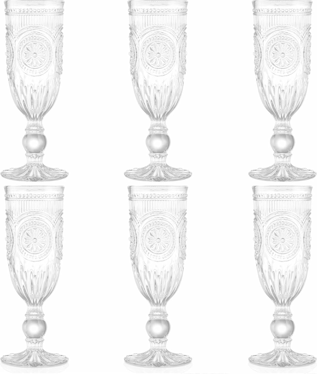 

Набор бокалов для розового шампанского из 6 штук, можно мыть в посудомоечной машине, винтажные флюты чистый