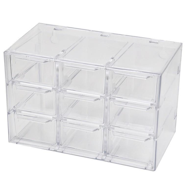 Clear Multi-Grid Jewelry and Eyewear Organizer with Dustproof Drawers