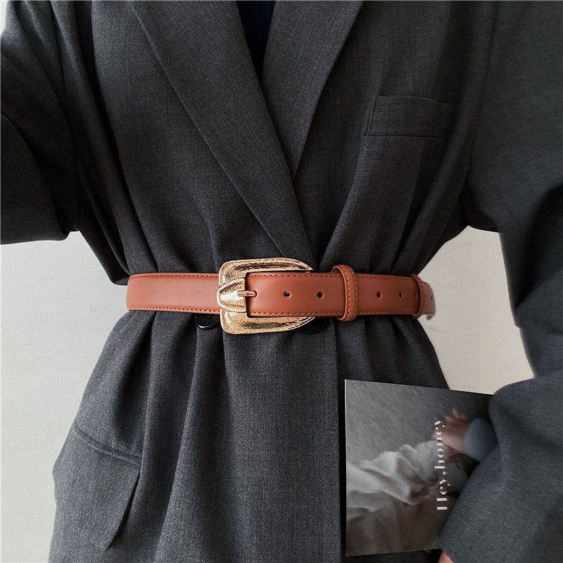 

Черный универсальный пояс на талию для женщин, летний модный незаменимый аксессуар, пальто для коричневый