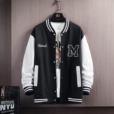 Big M nadruk w litery hip-hopowy, patchworkowy kurtki bejsbolówki męskie list drukuj kurtki-pilotki męskie wiosenne ponadgabarytowe płaszcze Streetwear