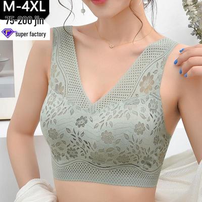 Krajkové spodní prádlo plus size zadní vesta - Pohodlná bezešvá podprsenka s prsními vycpávkami