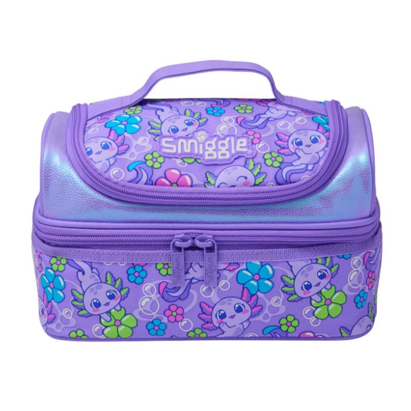 Smiggle Kids School Backpack Girls Ages 8-10 Purple Bubble Salamander Design Lightweight Ergonomic Dual-Strap Bag With