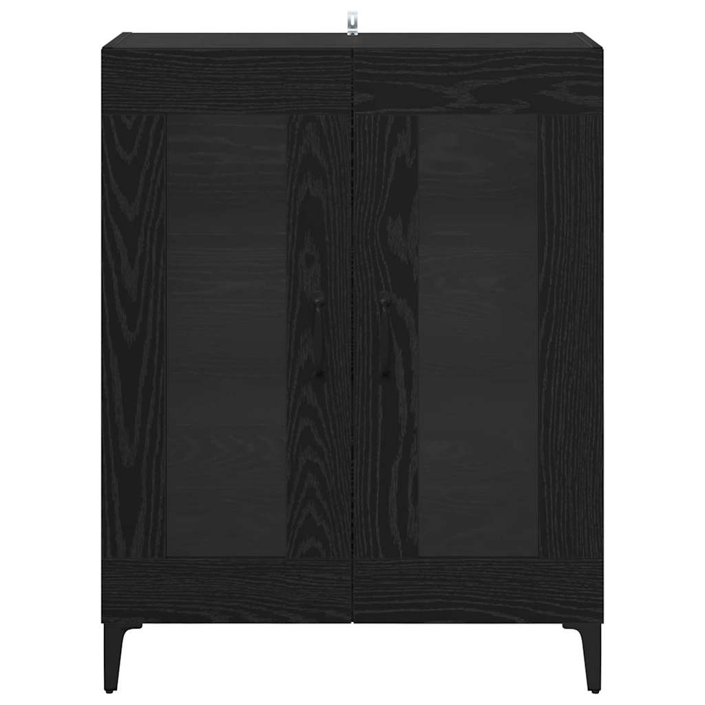 Sideboard In Black Oak Look 69.5 X 34 X 90 Cm