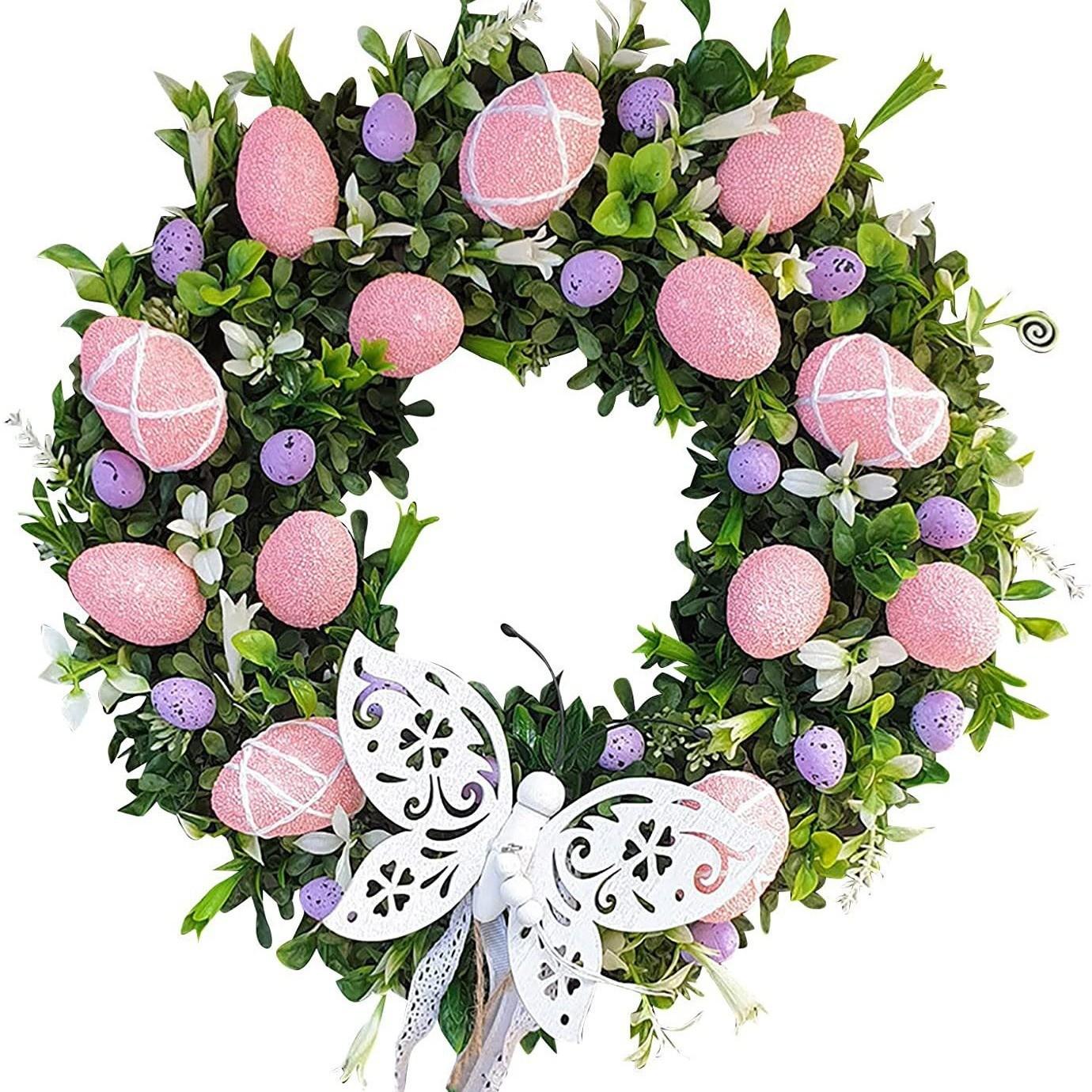 

1pc Easter Wreath Decoration Home Wall Props Gift Decoration Hanging Board Festival Party Props
