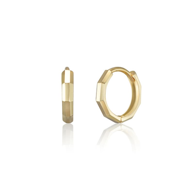 LUNNE 14k Luna Cut One-Touch Ring Earrings (14k Gold) #ER19