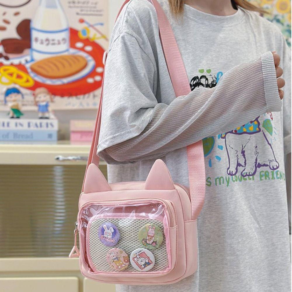 Japanese JK Shoulder Bag Y2k Transparent Crossbody Bag Fashion Small Square Bag  Student