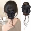 Elegant Synthetic Hair Bun Headband Scrunchie Flower Bun Head Wig  Daily Use