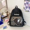 Solid Color Pockets Itabag Large Capacity Korean Style School Bag Jk Transparent Backpack  Kids