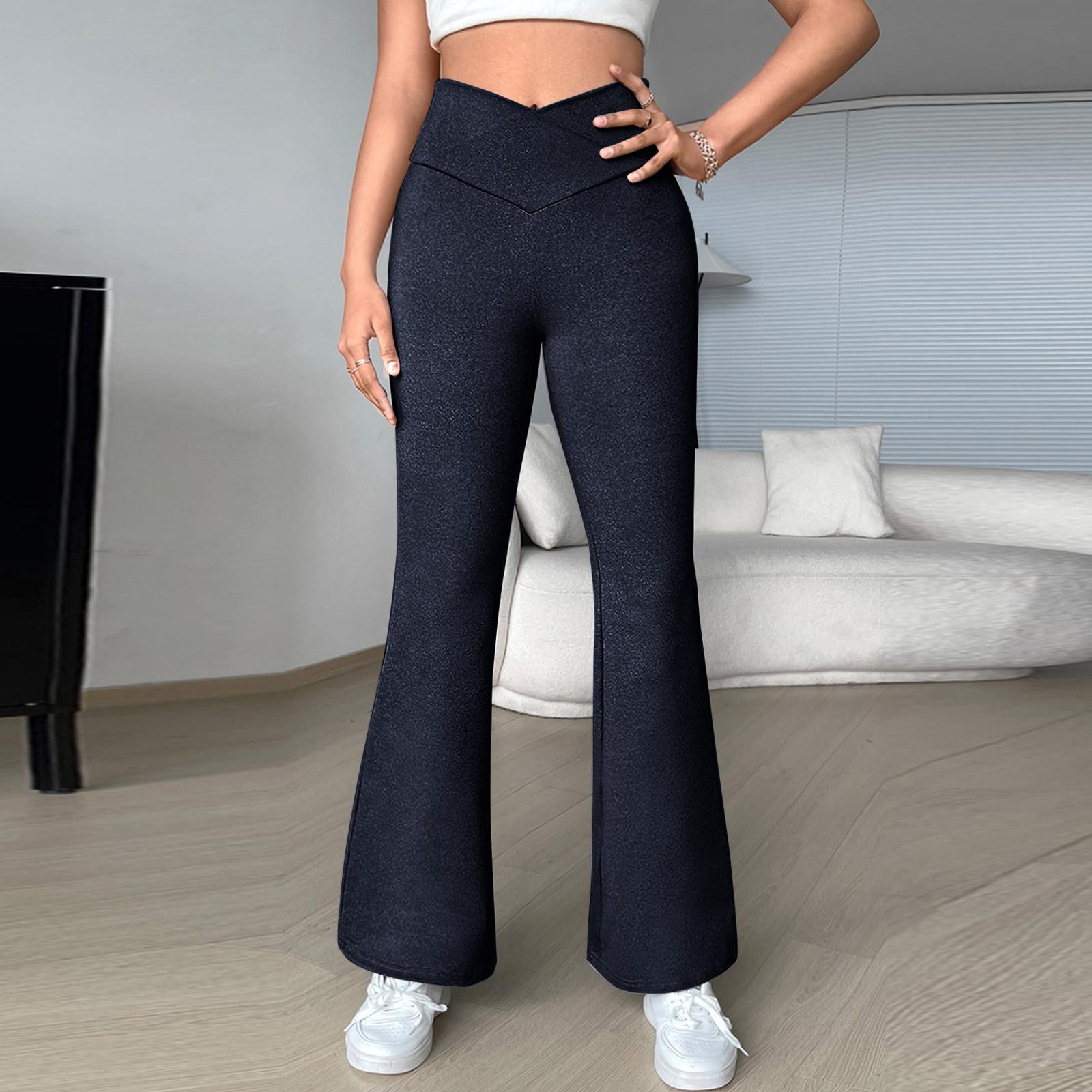 

Женские модные эластичные пояса с динамиком, однотонные повседневные лоскутные брюки L чёрный