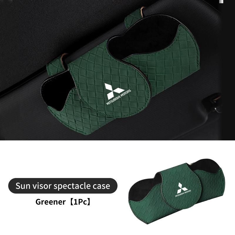 Universal Car Sunglasses Storage Box Sun Visor Glasses Case For Mitsubishi Outlander Lancer Eclipse Mirage Xpander Attrage