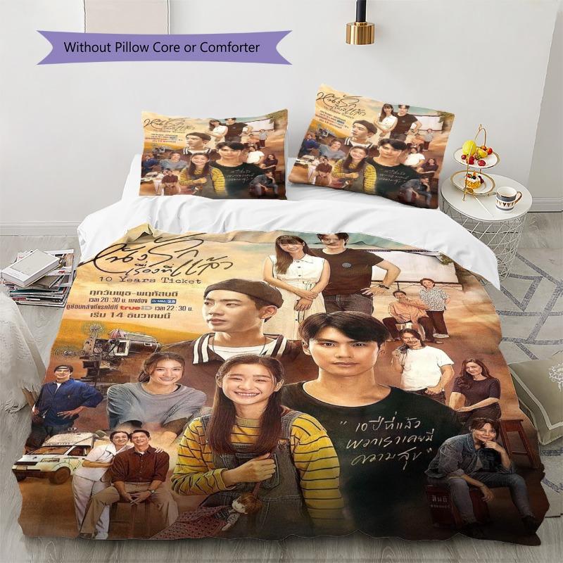 Thai Drama Movie Character Poster Print 3‑Pieces Duvet Cover Set Pop Culture Bedding Bedroom Home Decor Without Pillow Core Comforter