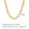 Chunky Gold Plated Link Necklace For Women, Stainless Steel Oval Thick Chain Choker Minimalist Jewelry