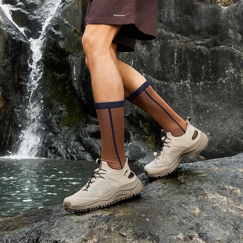 New LiNing Yijie LITE Slip Resistant Breathable Abrasion Resistant River Trekking Shoes Men's Beige AHLV013-2