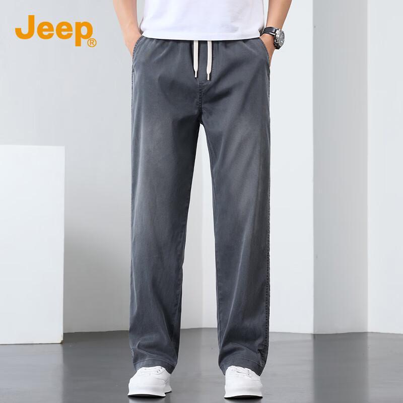 Jeep Men's Lyocell Blend Summer Casual Straight-Leg Pants
