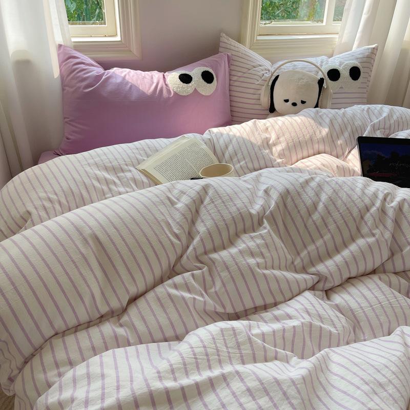 

Комплект из 4 предметов из хлопка с принтом «Большой глаз» из полосатого хлопка Комплект из 4 предметов из стираного хлопка с принтом «Макарон» 1.2m bed