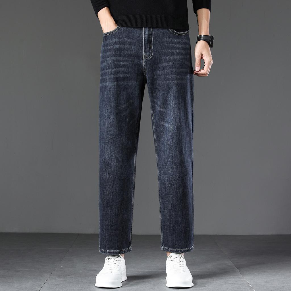 Autumn new style of jeans, loose, straight, comfortable, soft, trendy and versatile, fashionable denim trousers