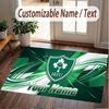 Custom Rug Ireland Rugby Pattern Print Name Text Soft Non‑Slip Floor Carpet for Home Indoor Decoration