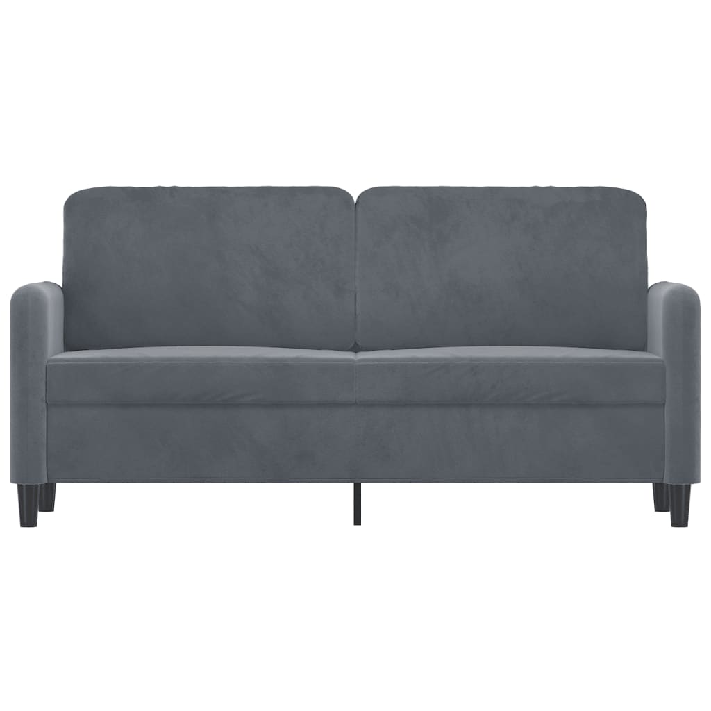 Vidaxl 2-Seater Sofa, Dark Grey, 140 Cm, Upholstered In Velvet