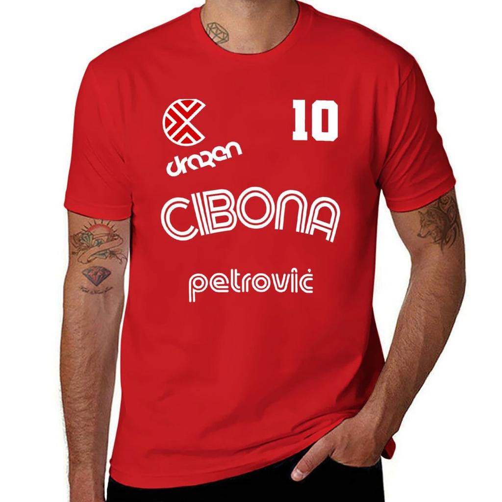 Drazen Petrovic Retro Kroatien Basketball Trikot T-Shirt niedliche Kleidung schlicht Schwergewichte schnelltrocknend Herren Champion T-Shirts