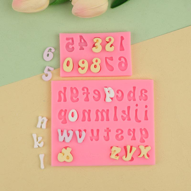 3D Buchstaben Zahlen Silikon Fondantformen Schokoladenkuchenformen Kuchendekoration DIY Werkzeuge Gelee Kekse Backen Druckform