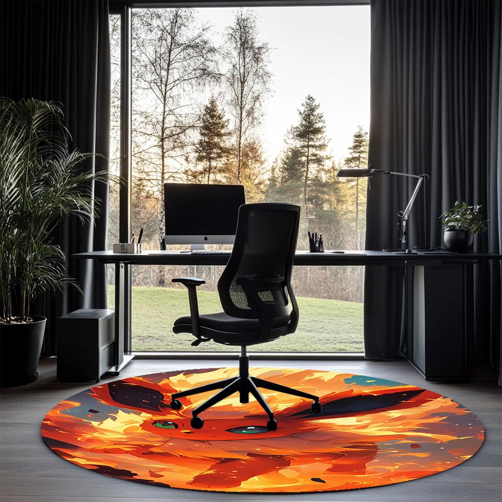 Pokémon Printed Round Rug Carpet Chair Rug Area Rug Entryway Doormats,for Office Chair Living Room Bedroom Kitchen Room.