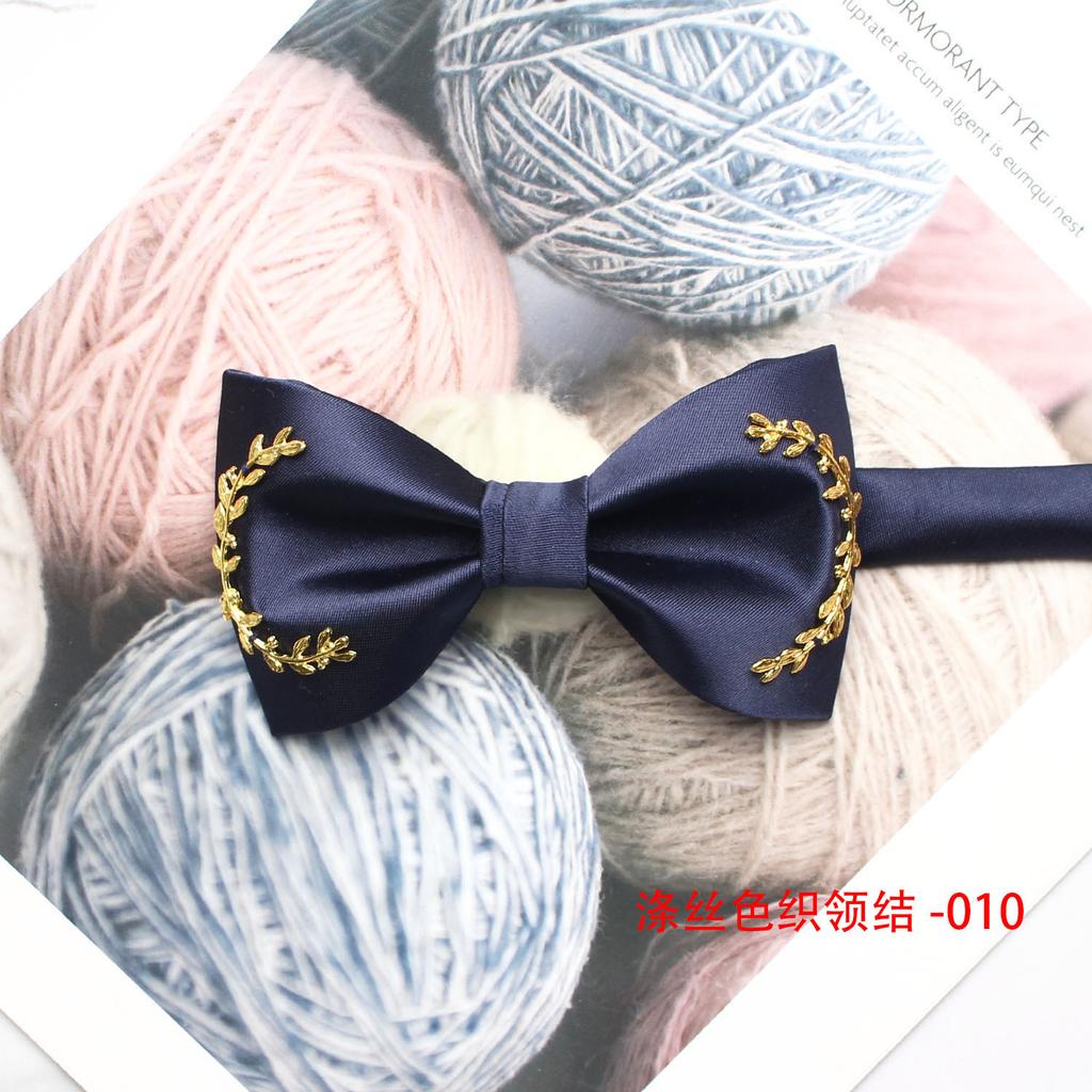 Men'S Styled Bow Tie, Wedding Celebration Groom Best Man Wedding Banquet Solid Color Bow Tie, Polyester Silk Yarn Bow Tie