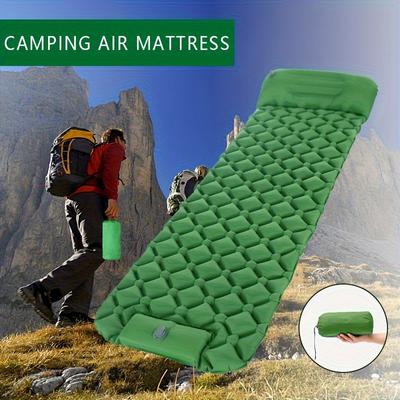 Compact Inflatable Camping Sleeping Pad With Built-In Foot Pump & Pillow - Perfect For Hiking, Backpacking & Outdoor Adventures