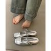 Spot Version~ Soft Leather French Platform Silver Bag Head Half Slippers Women's 2025 New Muller Shoes Single Shoes Mary Jane