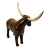 Neutral Retro Living Room Decor Vintage Longhorn Bull Sculpture, Rustic Farmhouse Animal Figurine, Western Style Pastoral Shelf Display Decorative