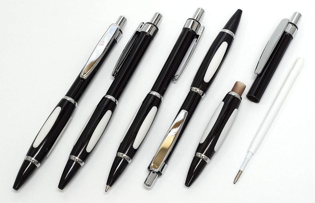 Slim Cowhide Pencil Case Red Brown Set Metal Scorpion Shocking Ballpoint Pen Black ASCR-B989A-B