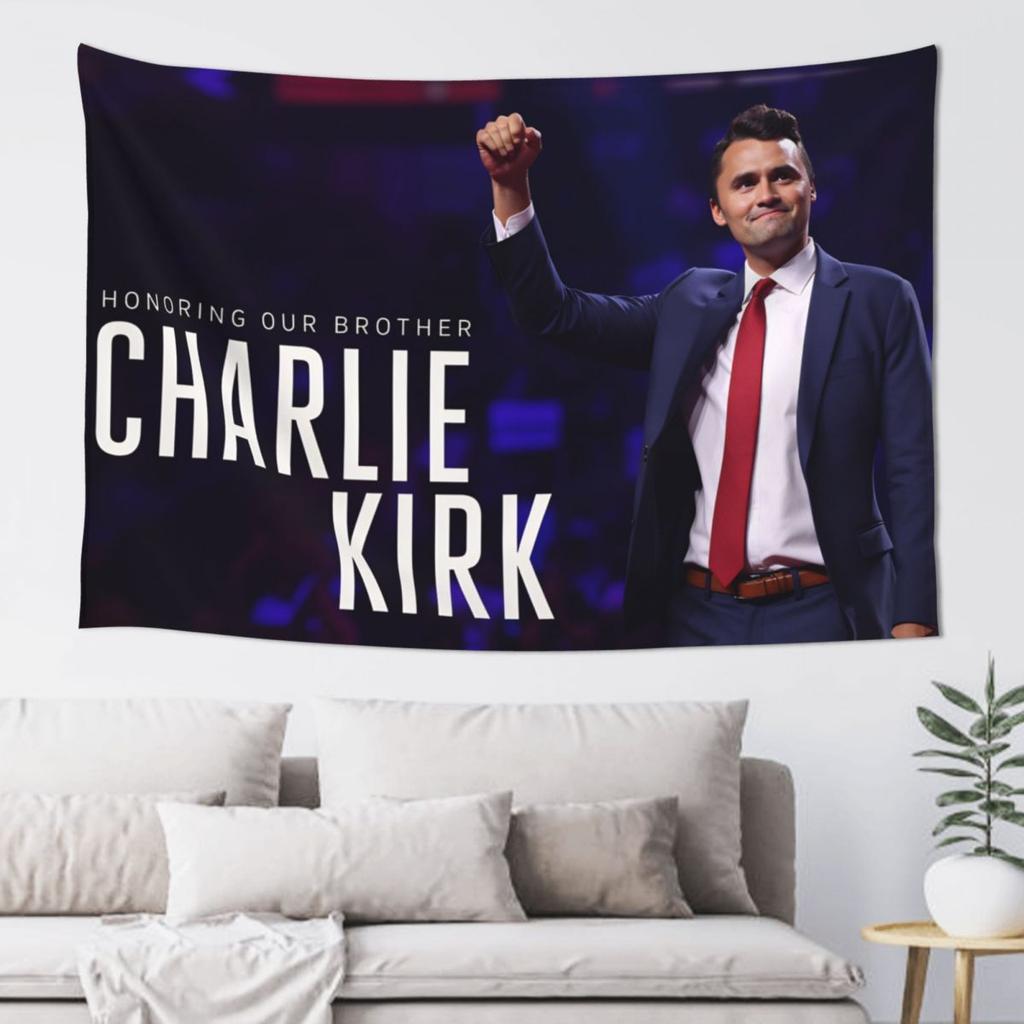 Wall Tapestry To Hang Charlie Kirk Honor USA Kawaii Tapestries Print Art Concert Banner Custom Living Room Bedroom Decor Blanket