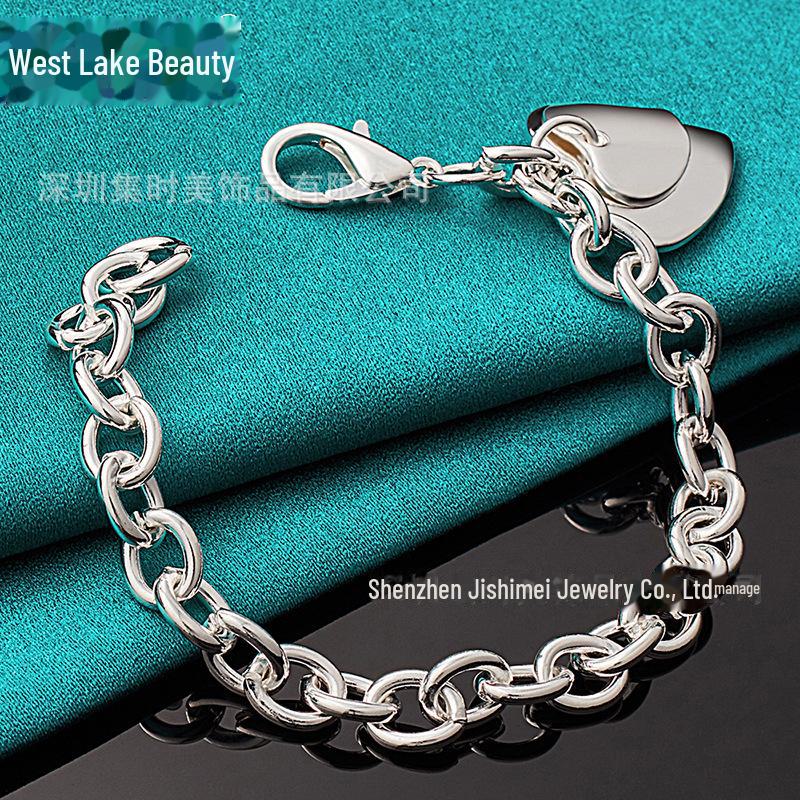"West Lake Double Heart Pendant Bracelet"