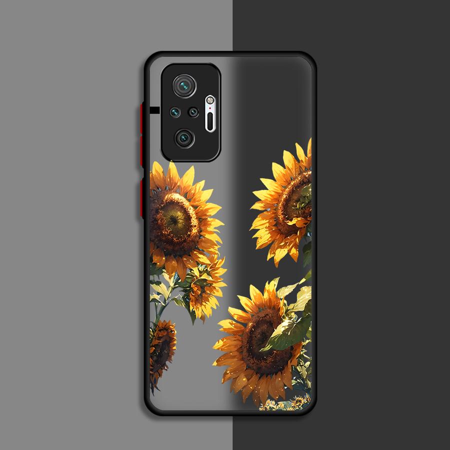 Funda Back Phone Cover Case for Xiaomi Redmi Note 14 12 11 A4 13 Pro Plus 14C 10 9S 13C Flower Sunflower Art