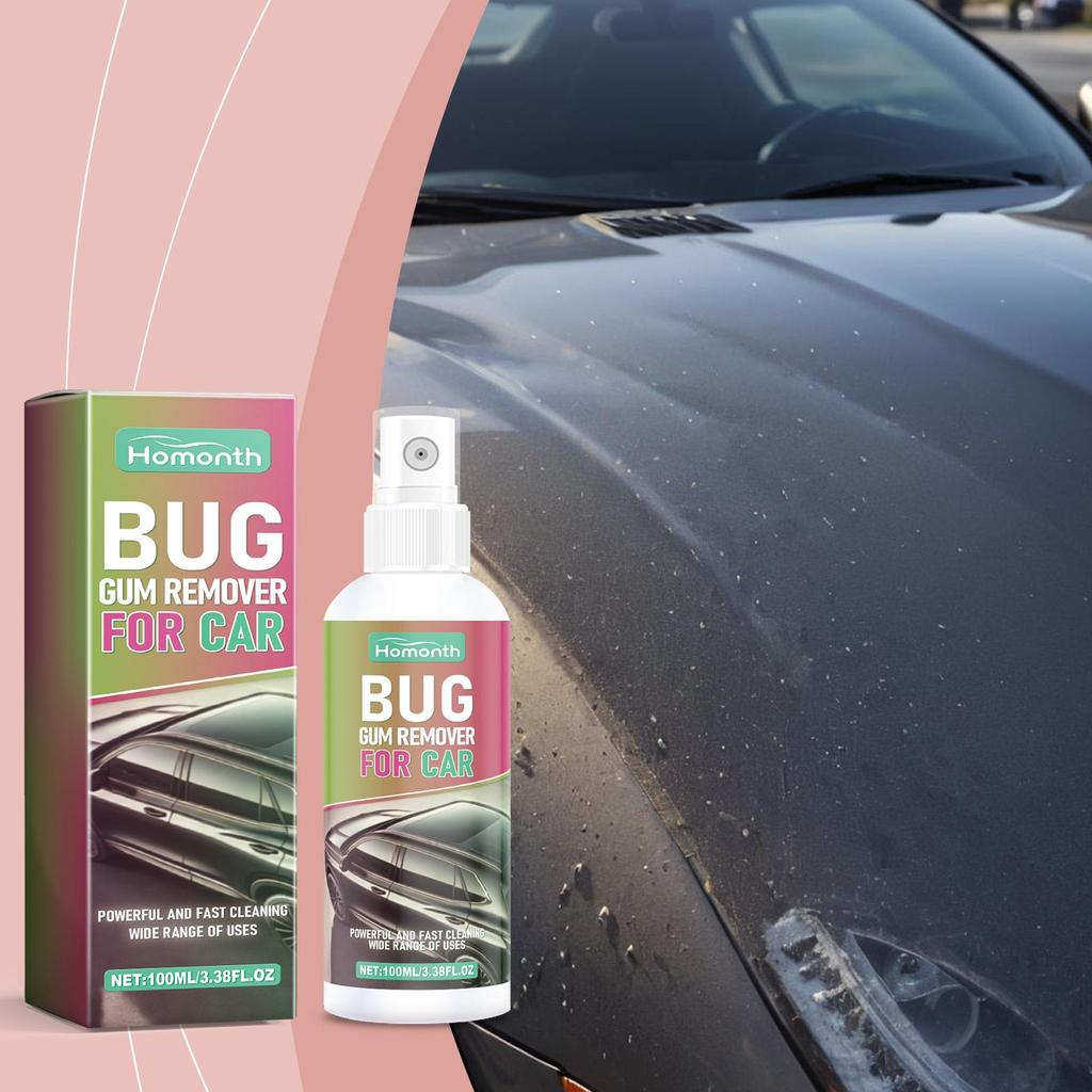 Homonth Bug & Gum Remover for Car - Fast Acting Cleaner for Insect Residue, Bird Droppings, Tree Sap & Tar, Safe for Paint & Glass (100ml)
