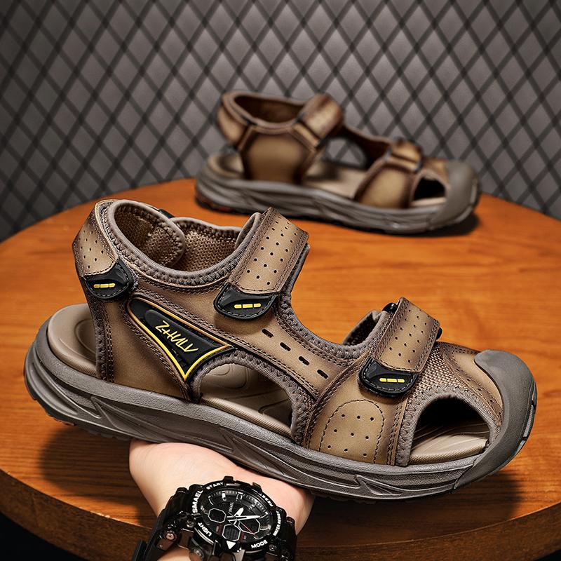 Модные летние мужские сандалии из натуральной кожи — фото 8