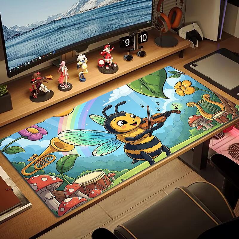 Maya the Bee Print Cushion Non-slip Laptop Tablet Big Mousepad XXL Mat Mini PC Playmat With Lock edge