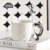 Light Luxury High Value Ceramic Cup with Spoon Electroplated Bear Mug High End Niche Design Cup Export Coffee Cup
