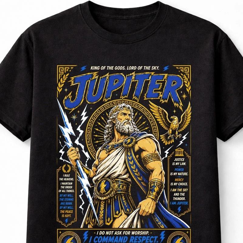 Jupiter RoUnisex God Lightning Mythology Thunder Graphic Unisex TShirt S