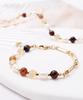 Polalita Gold Chain & Brown Stone Mix Pearl Bracelet (Plt-Br-112_Gd)