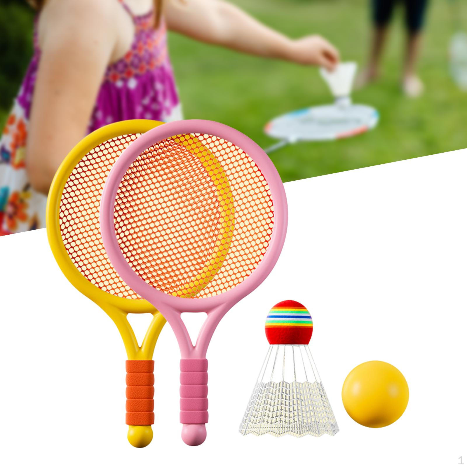 

Children Badminton Tennis Set Racket Sports Kids Rackets Racquets for Pink Yellow