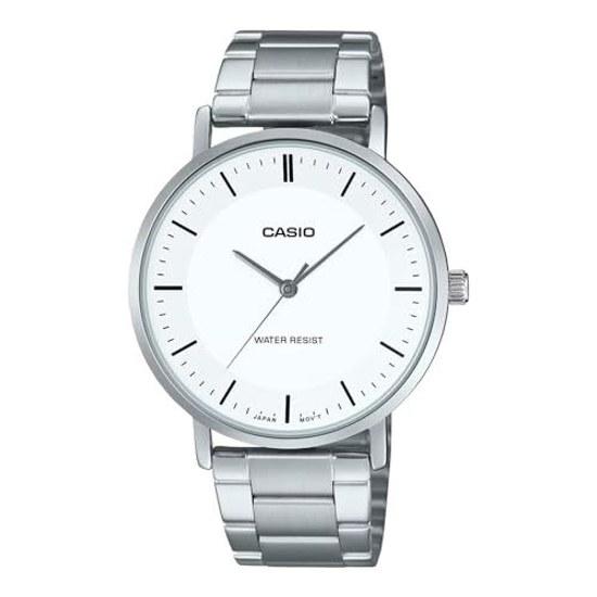 CASIO Quartz Mens Watch MTP-VT04D-7E White Metal Band Overseas Model