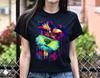 Abstract Watercolor Art Schnauzer Dog Unisex Shirt S-2XL Black Navy Dark Heather