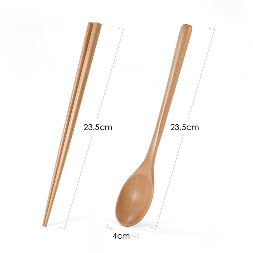 

Japanese Wooden Tableware Set Portable Chopsticks Spoon Cutlery Set Travel Dinnerware Suit 1 Pairs Chopstick +1 Spoons New легкие хаки