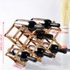 Foldable Wooden Wine Rack Organizer Display Shelf 10 Bottles Capacity