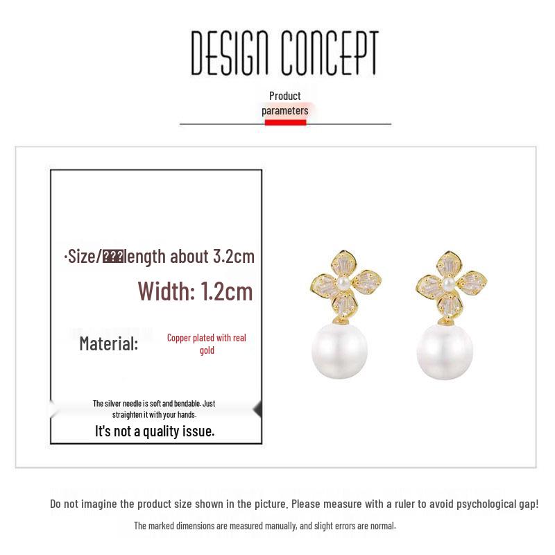 Korean-Style Pearl Four-Leaf Clover Clip-On Earrings: Elegant, Versatile, No Piercing Required, Delicate Fashion Jewelry.