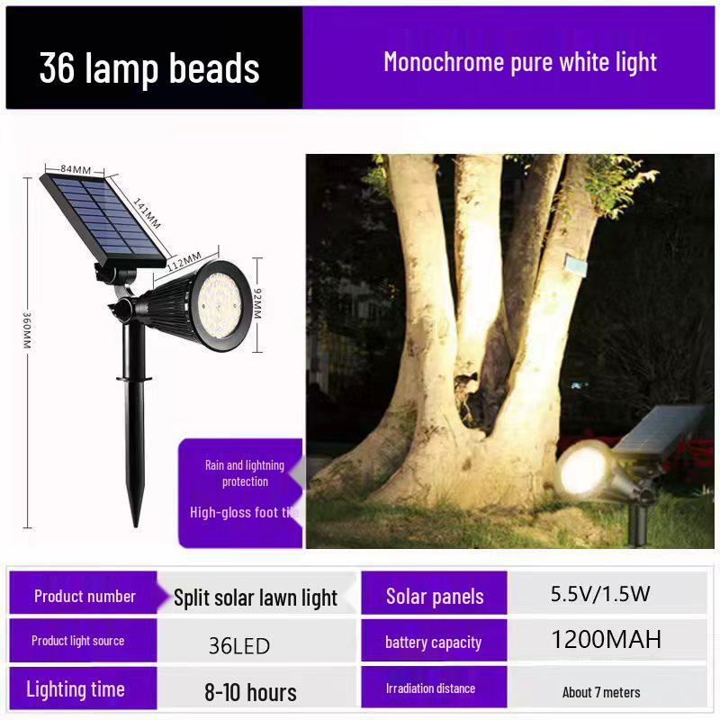 Solar-Powered Rainproof Outdoor Spotlight for Gardens and Lawns