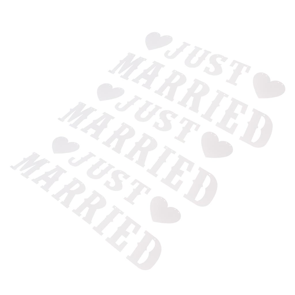Just Married Banners Multi Purpose Simple Using Cute Design Complete Tools Wedding Decorations Banners for Parties