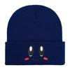 Simple Hat Knit With Big Eyed Smiling Face Embroidery Design For Outdoor Daily