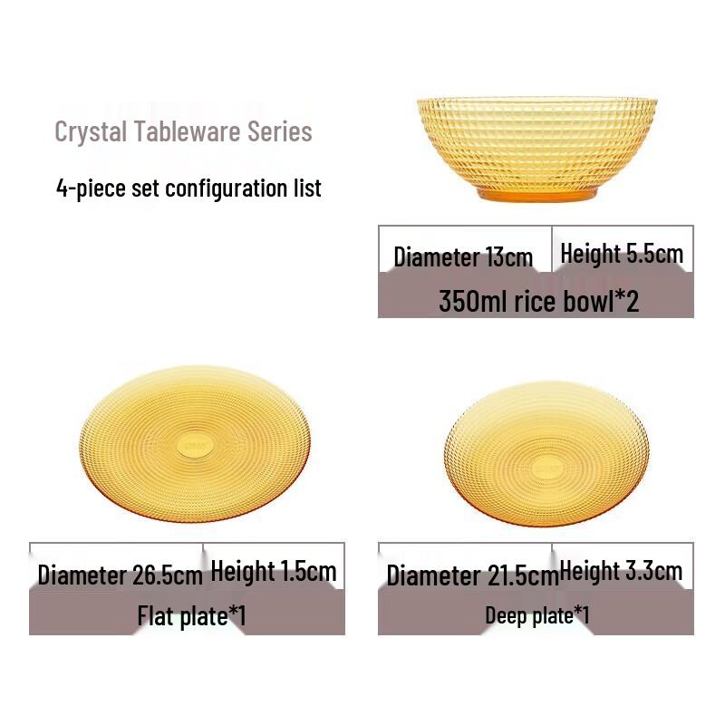 VISIONS Crystal Polka Dot Glass Dinnerware Set