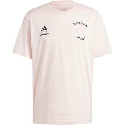 Les Mills Zacht Comfortabel Casual Losse Pasvorm Pullover Logo Print Korte Mouw T-shirt Heren T-shirts Roze Wit JJ3164